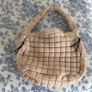 FP Movement by Free People Quilted Carryall Tan Shoulder Bag